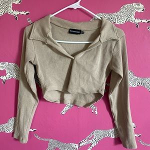 ribbed cropped long sleeve